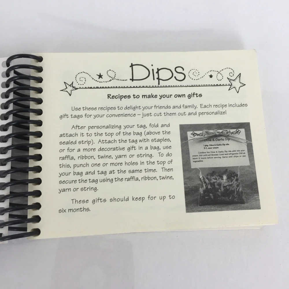 Vintage Gifts In A Bag Dips Recipes Book To Make Your Own Gifts Cookbook